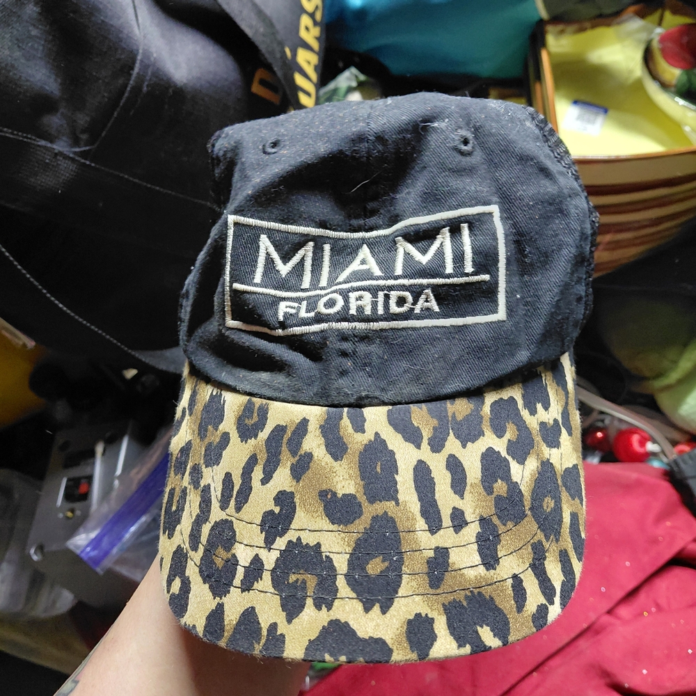 Miami Florida Black and Tan Leopard Print Hat
